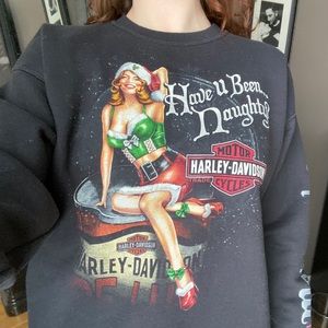 Vintage Christmas Harley Davidson Crewneck